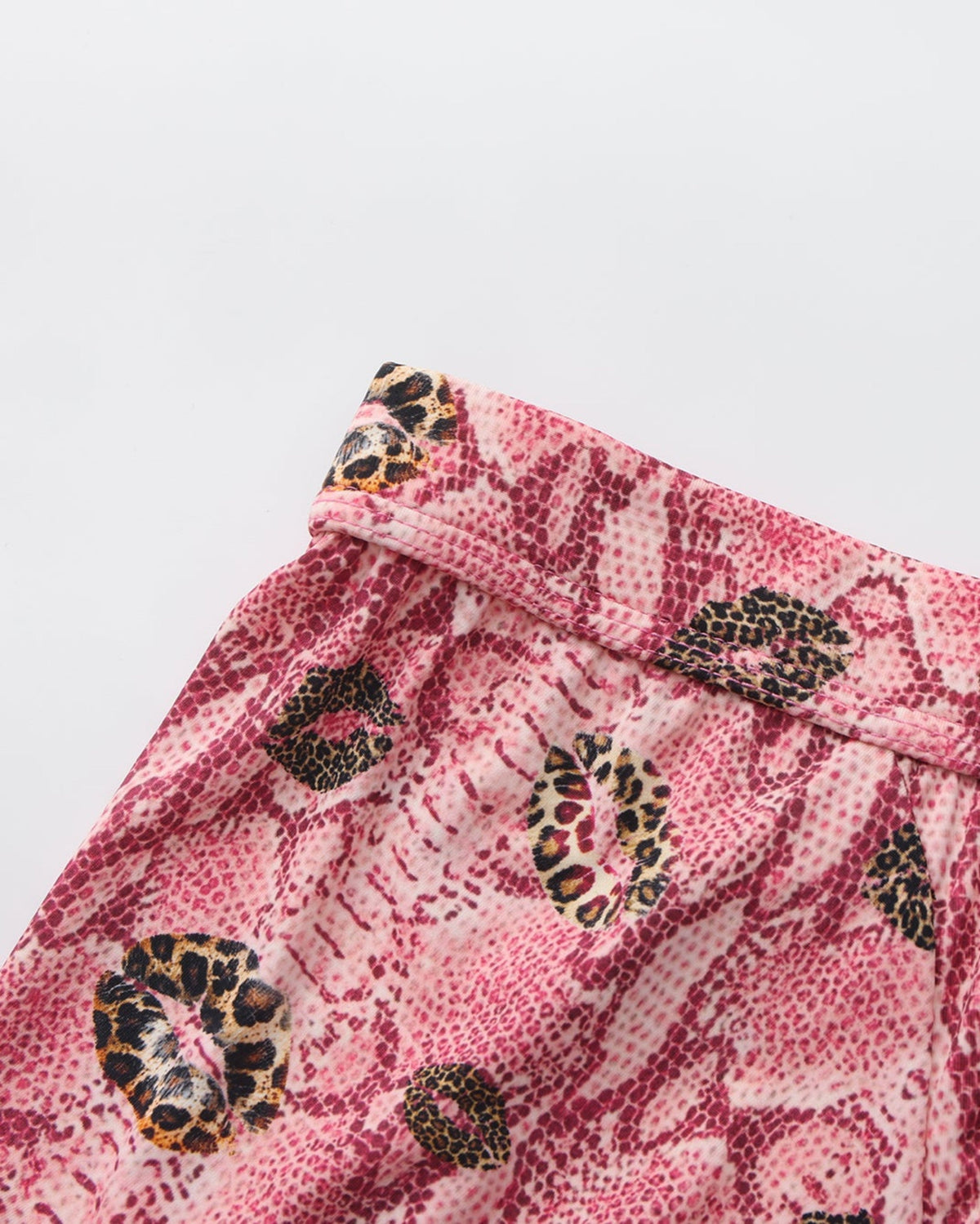 BSZN Wild Kiss Open-Back Trunk — Pink waistband and side detail.