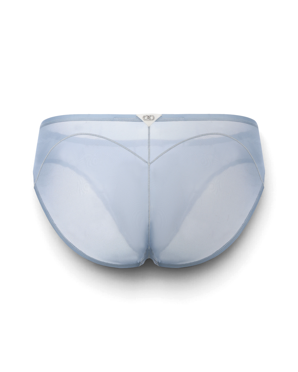 BSZN Sheer Contrast-Seam Brief — Blue back product view.