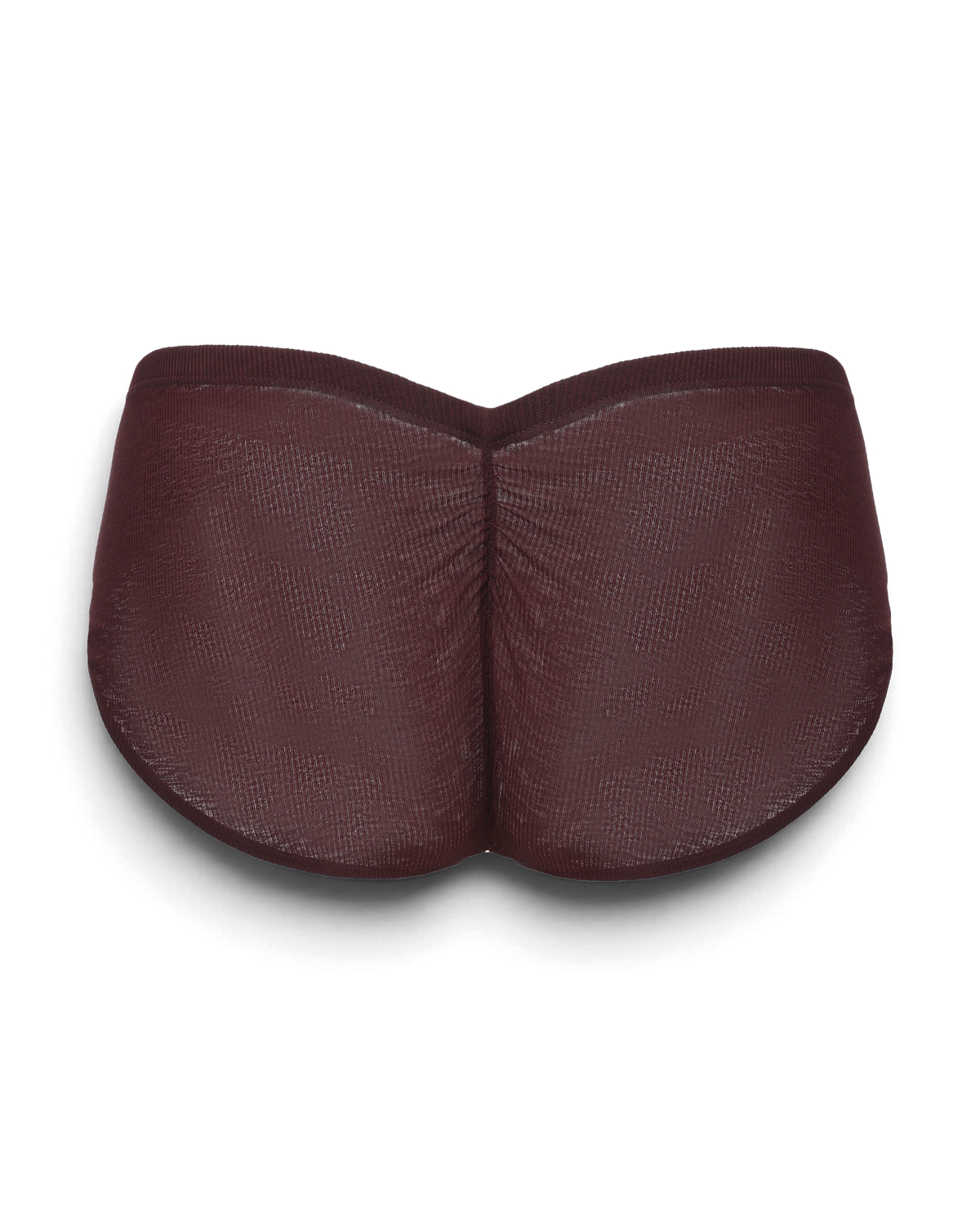 BSZN Crystal Veil V-Sculpt Brief — Dark red back product view.