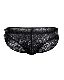 Leather-Trim Lace Brief - product view 2