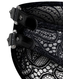 Leather-Trim Lace Brief - product view 10