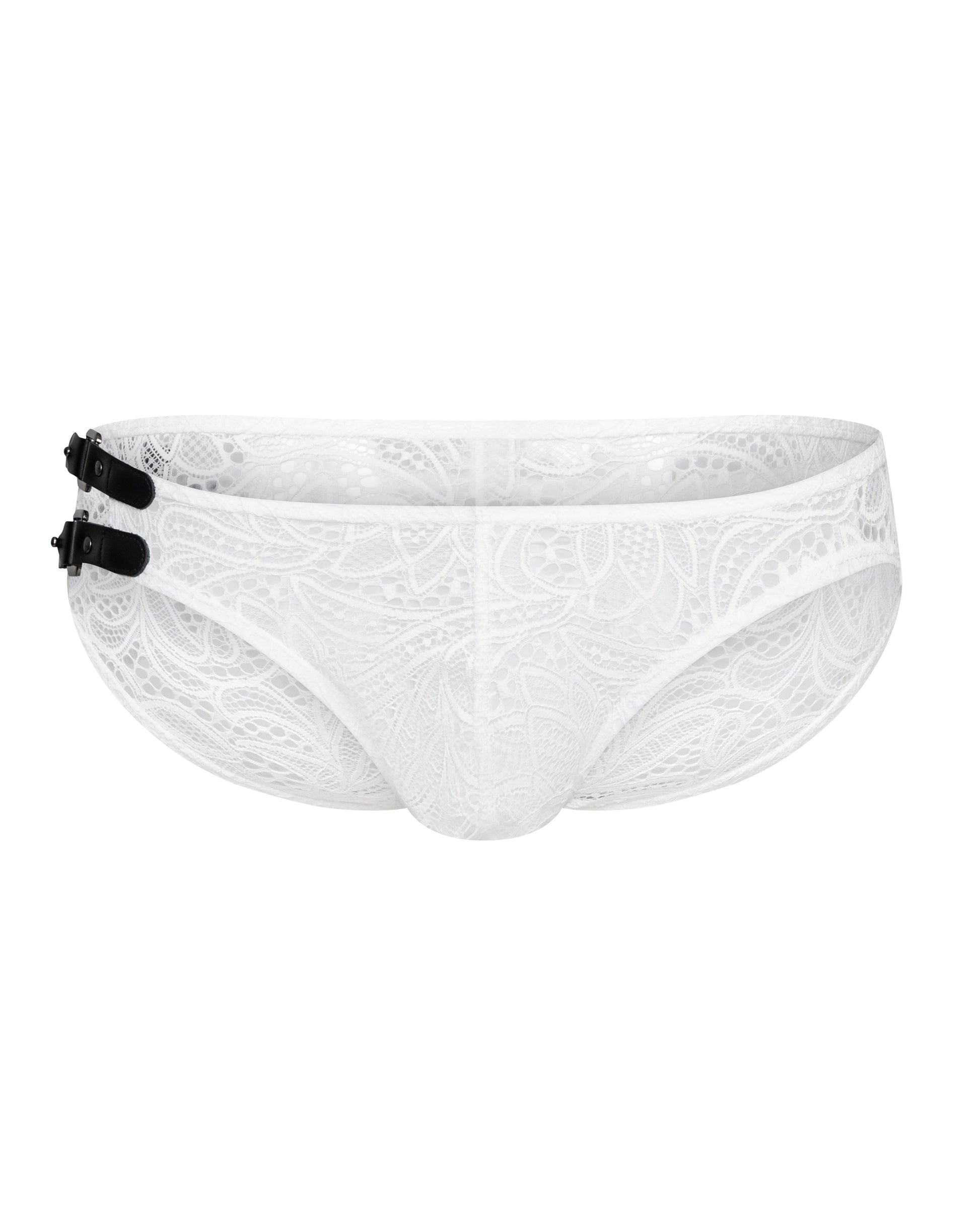 Leather-Trim Lace Brief - product view 1