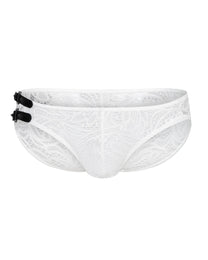Leather-Trim Lace Brief - product view 1