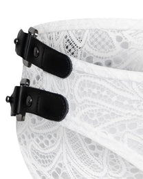 Leather-Trim Lace Brief - product view 9