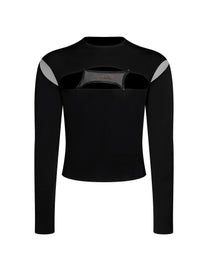 All-Seeing Eye Cutout Mesh Long Sleeve Top - product view 2