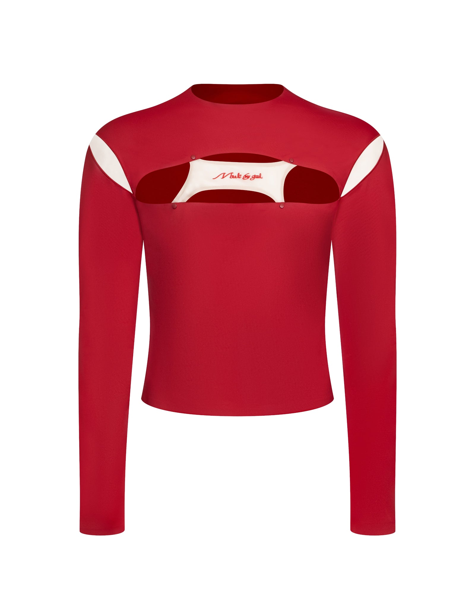 All-Seeing Eye Cutout Mesh Long Sleeve Top - product view 1