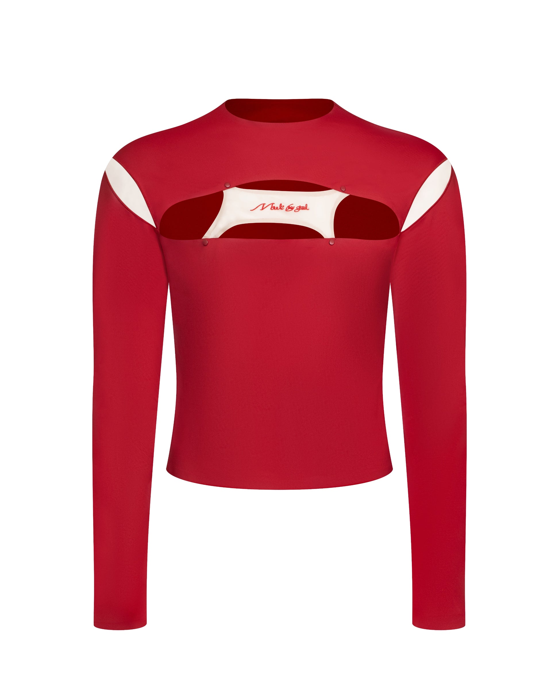 All-Seeing Eye Cutout Mesh Long Sleeve Top - product view 1