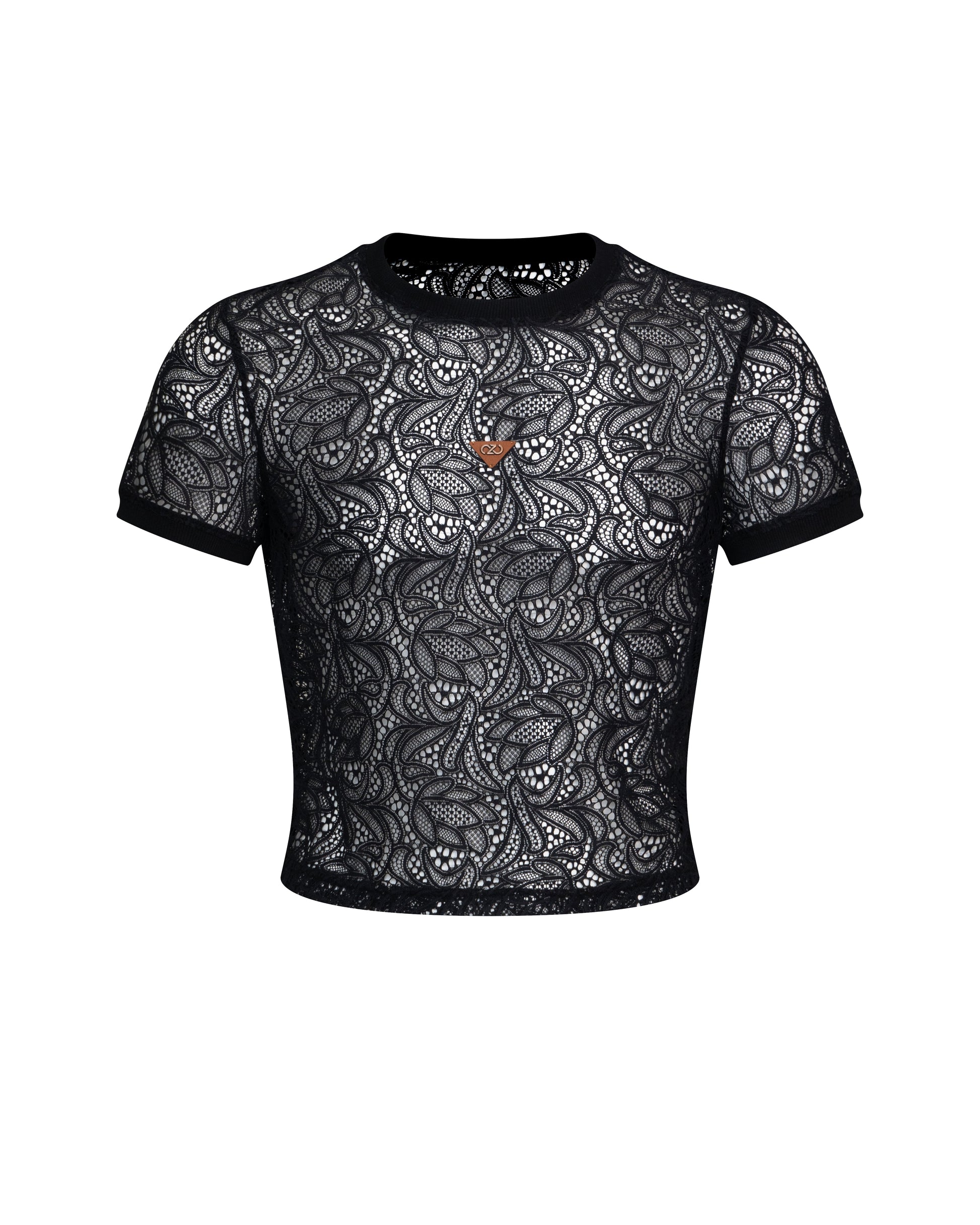 Paisley Lace Tee with sheer paisley lace