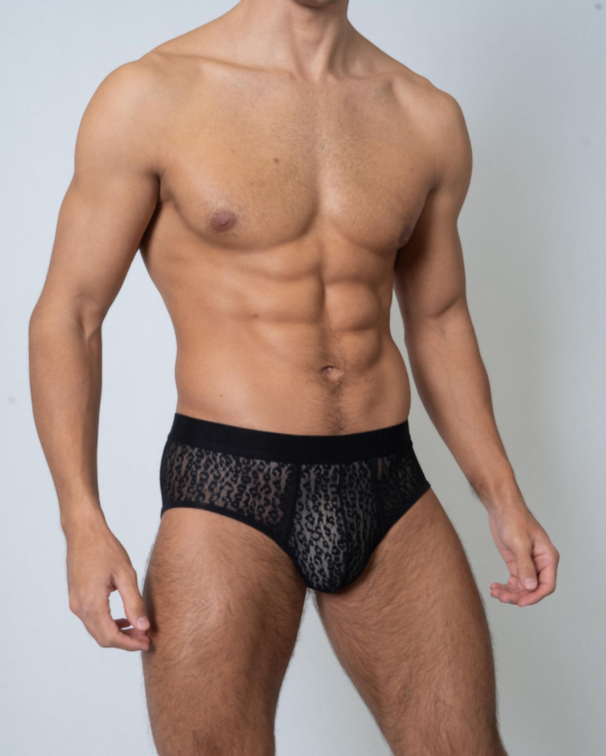 Sheer Leopard Mesh Brief