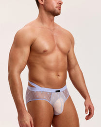 Sheer Argyle Double-Waist Brief