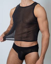 Metallic Mesh Second-Skin Tank, alternate product view 4