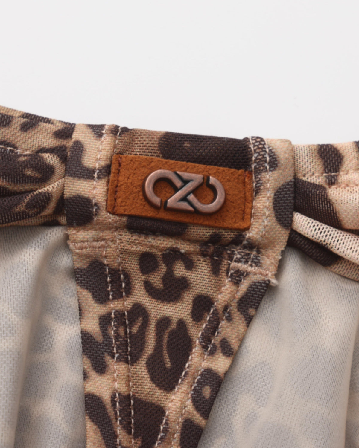 Animal-Print Cutout Mesh Thong