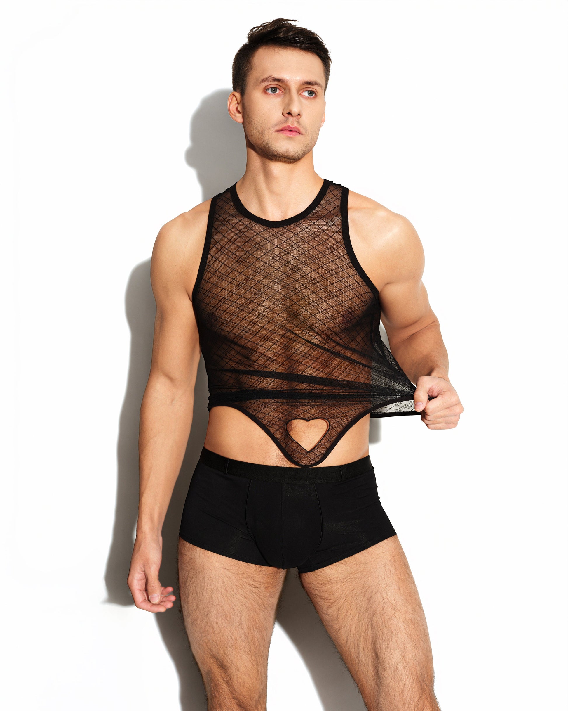 Check Mesh Cutout Bodysuit, alternate product view 4