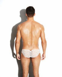 Leather-Trim Lace Brief - product view 4