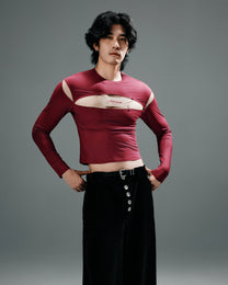 All-Seeing Eye Cutout Mesh Long Sleeve Top - product view 3