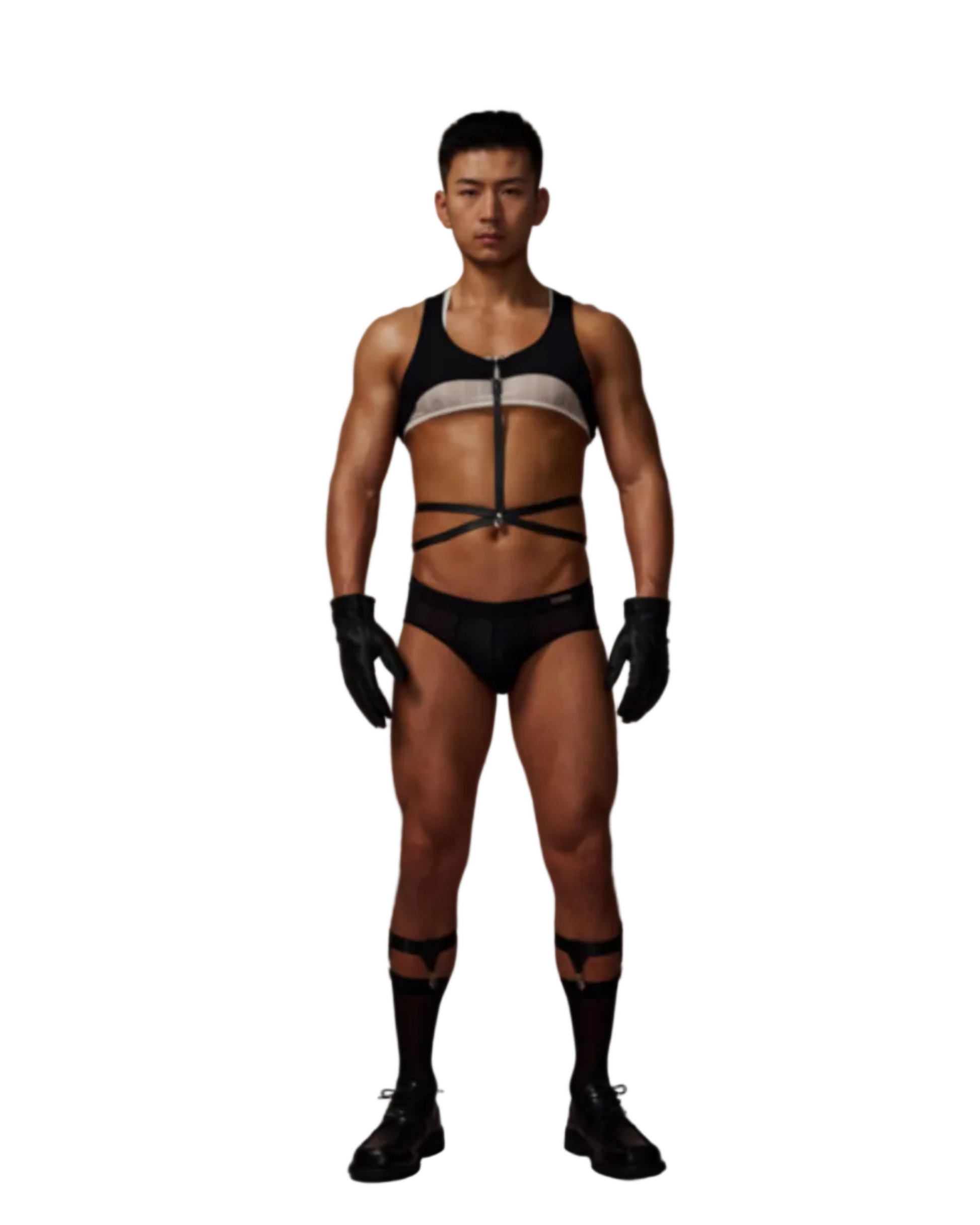 Heart Cutout Pinstripe Brief, alternate product view 5