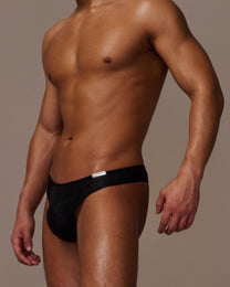 Snake-Print Sheer Mesh Thong