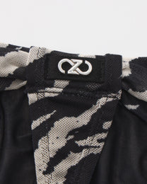 Animal-Print Cutout Mesh Thong
