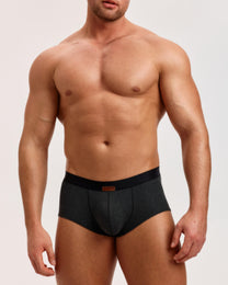 BSZN Second-Skin Low-Rise Trunk, in black on model, front view