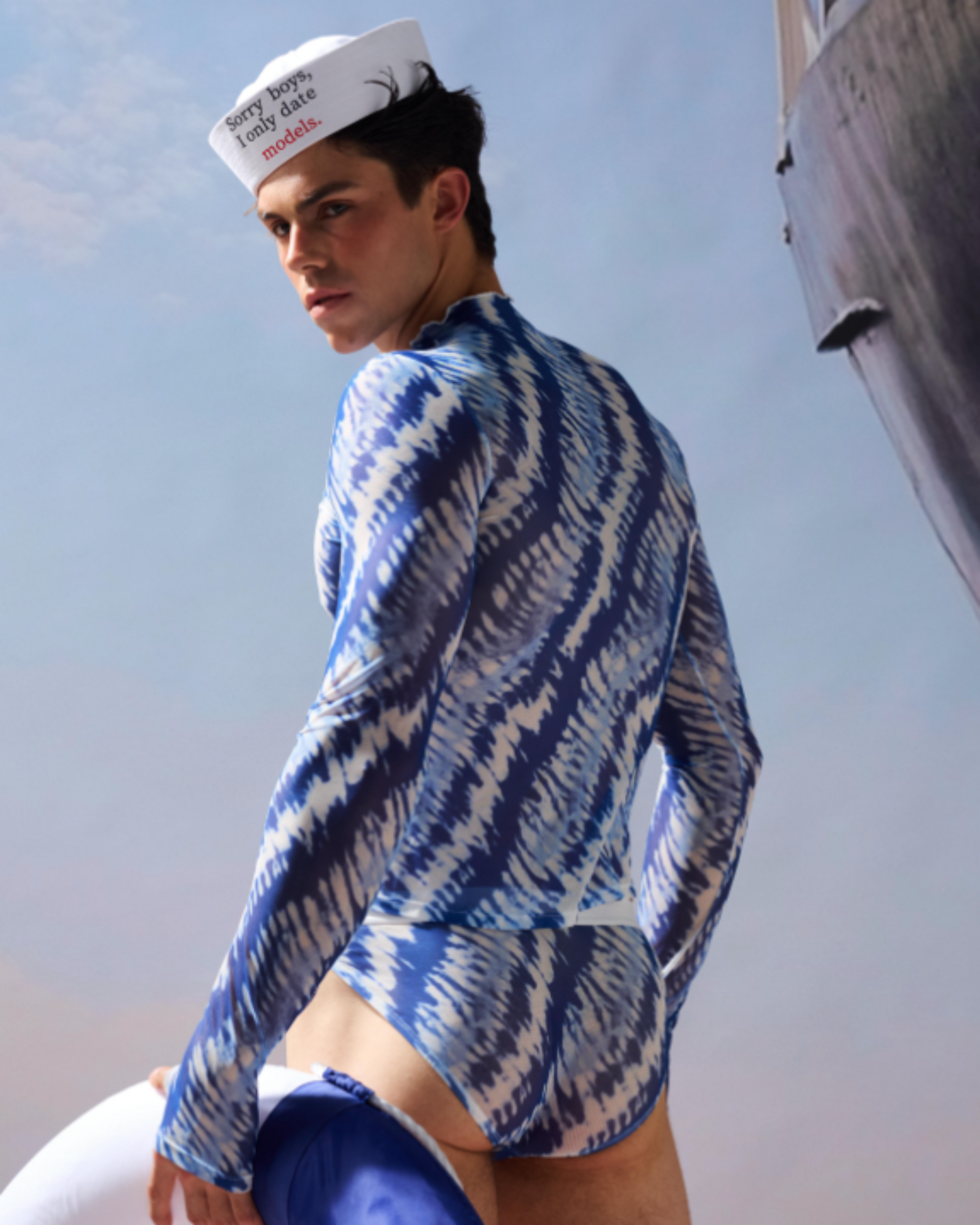 Tidal Trace Graphic Mesh Long Sleeve Top - product view 5