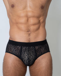 Sheer Leopard Mesh Brief