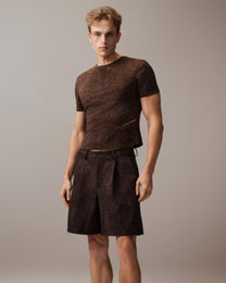 Reptile-Embossed Tailored Shorts