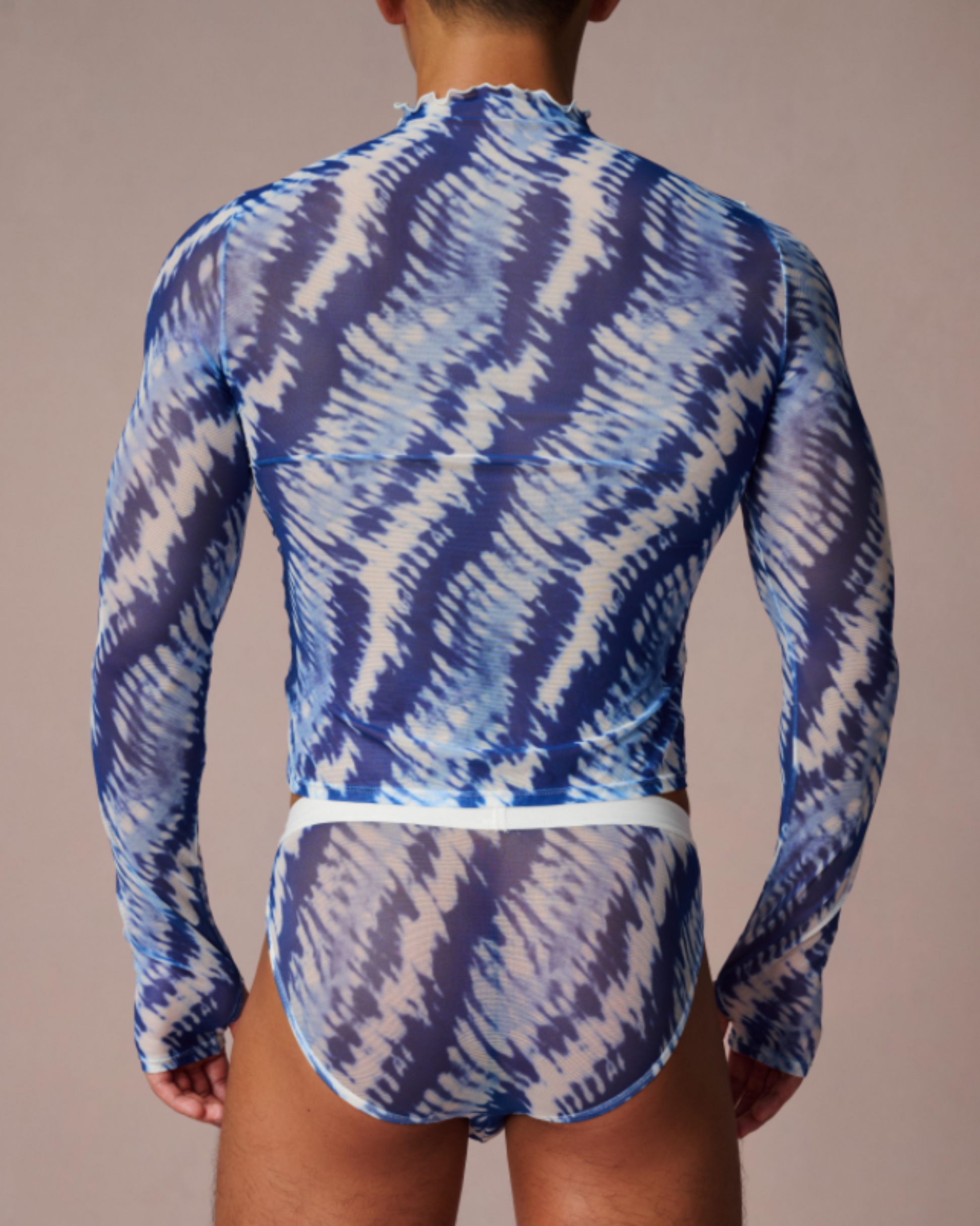 Tidal Trace Graphic Mesh Long Sleeve Top - product view 3