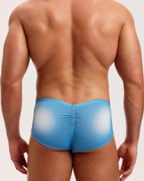 Sheer V-Waist Ruched-Back Brief