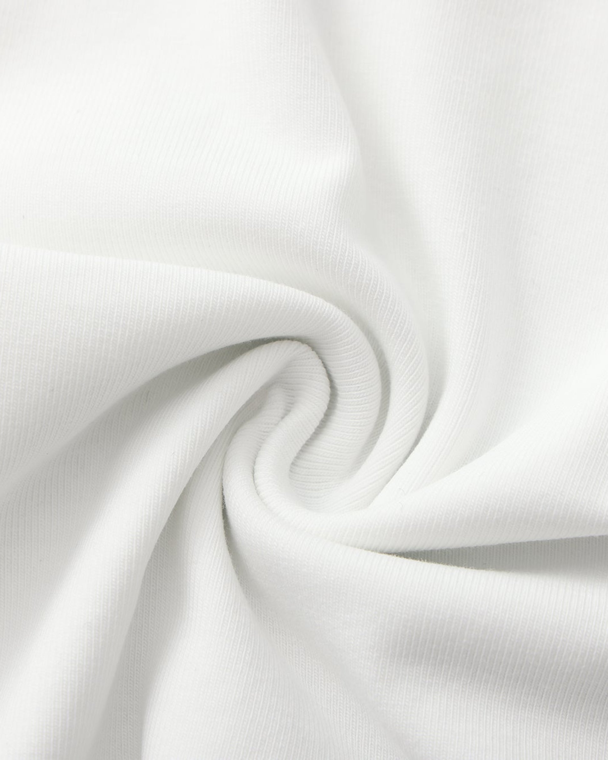 Close-up of the white cotton-stretch knit used on the tank back