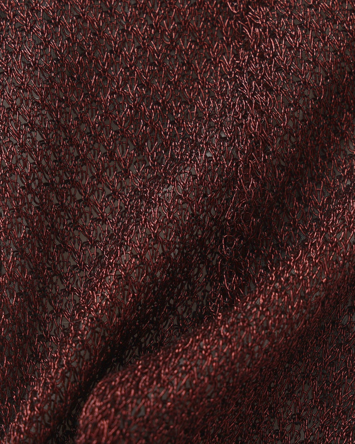 BSZN Metallic Pouch Logo Thong — Red metallic mesh close-up.