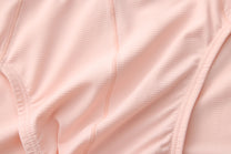 Close-up of pink micro-rib stretch fabric
