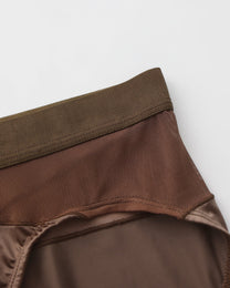 BSZN Midnight Shimmer Mesh-Panel Brief — Brown mesh waist panel detail.
