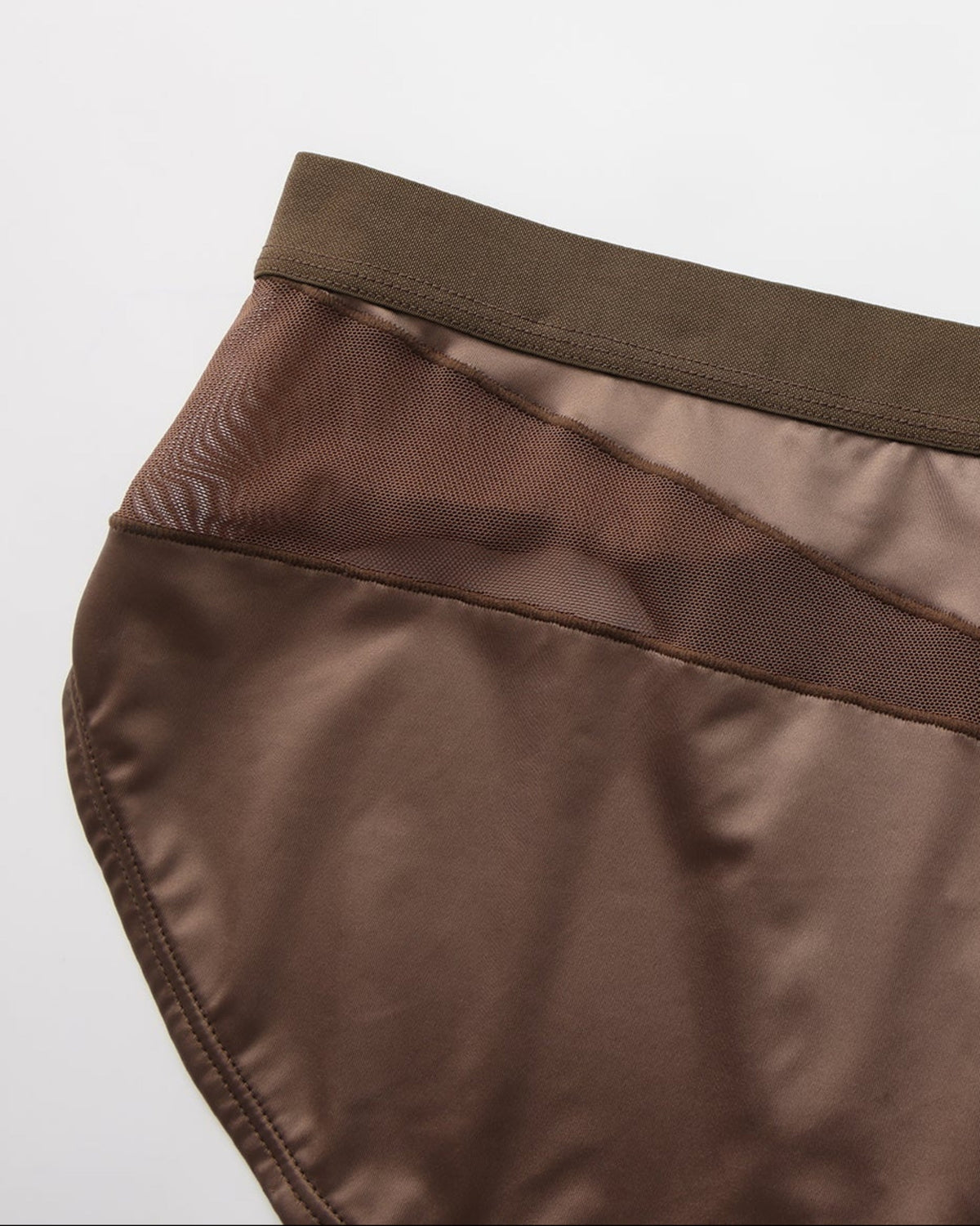 BSZN Midnight Shimmer Mesh-Panel Brief — Brown rear panel construction.