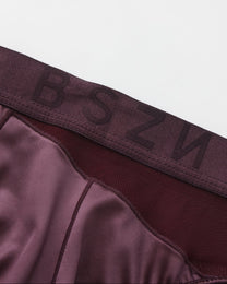 BSZN Midnight Shimmer Mesh-Panel Brief — Purple BSZN waistband and mesh detail.