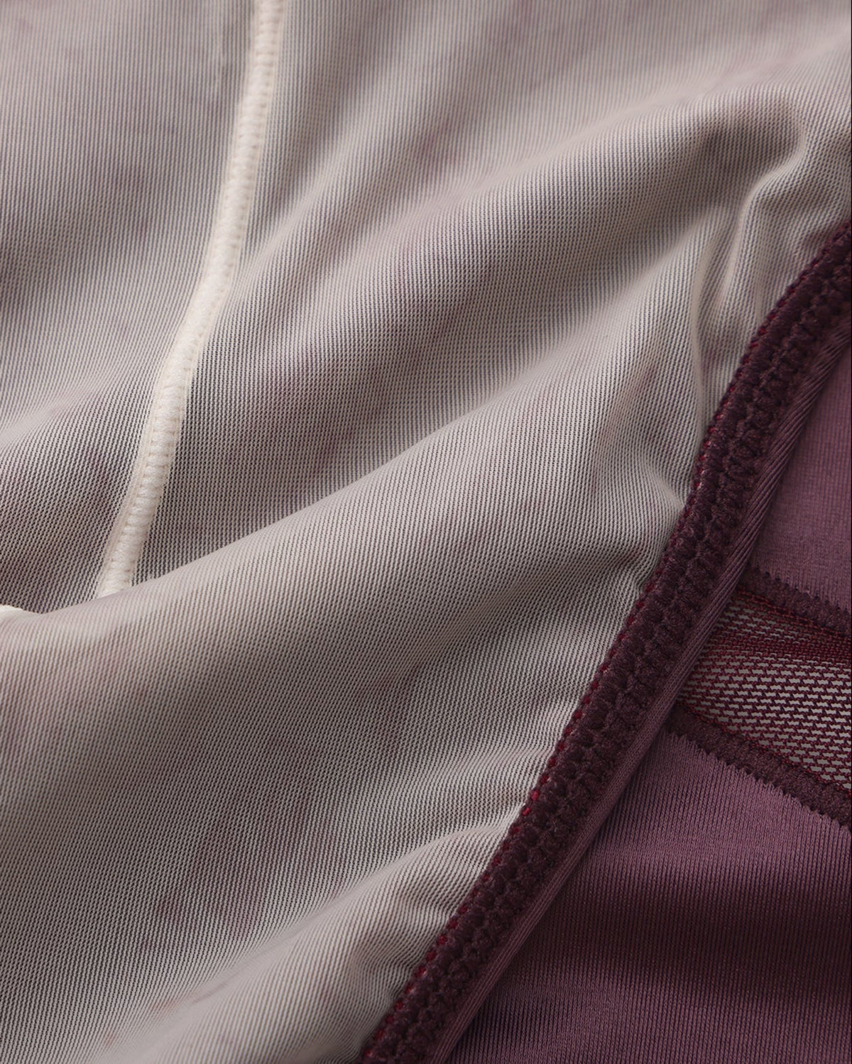 BSZN Midnight Shimmer Mesh-Panel Brief — Purple pouch lining detail.