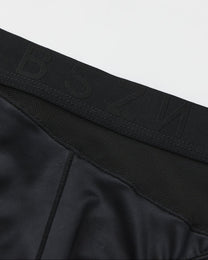 BSZN Midnight Shimmer Mesh-Panel Brief — Black logo waistband detail.