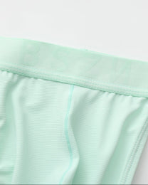 BSZN Wave Palette Double-Strap Jockstrap — Mint green tonal waistband detail.