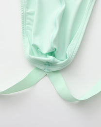 BSZN Wave Palette Double-Strap Jockstrap — Mint green rear leg-strap attachment.