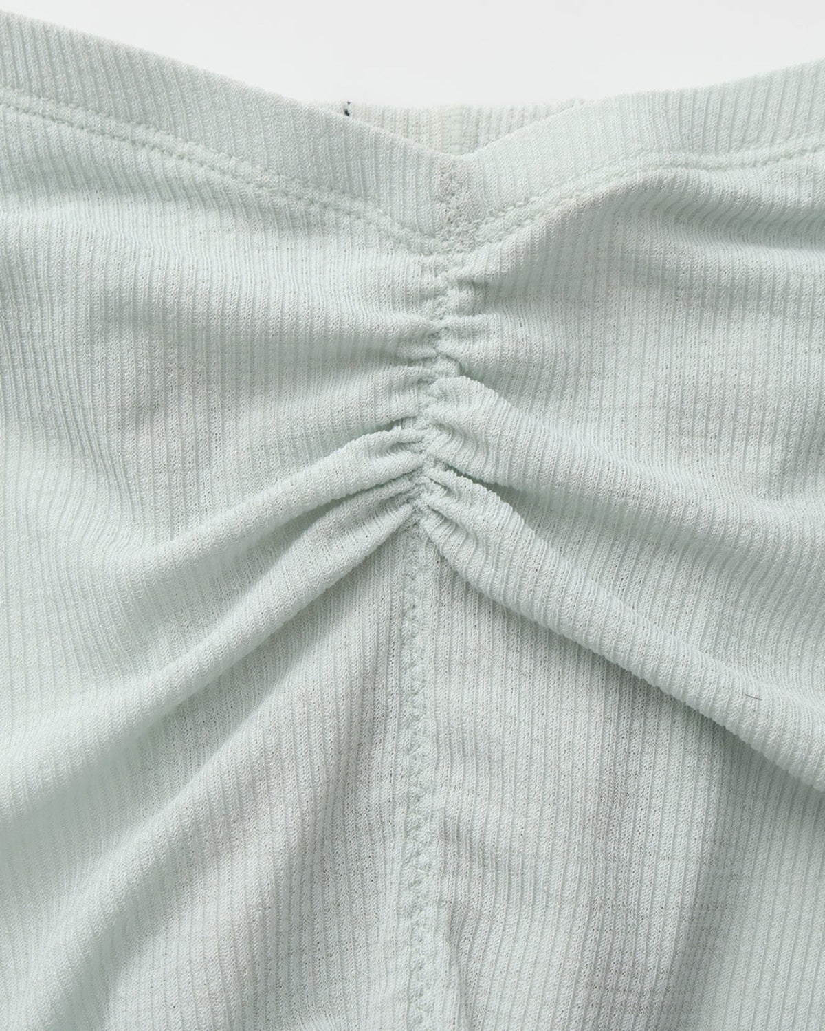 BSZN Crystal Veil V-Sculpt Brief — Pale green rear ruching detail.
