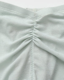 BSZN Crystal Veil V-Sculpt Brief — Pale green rear ruching detail.
