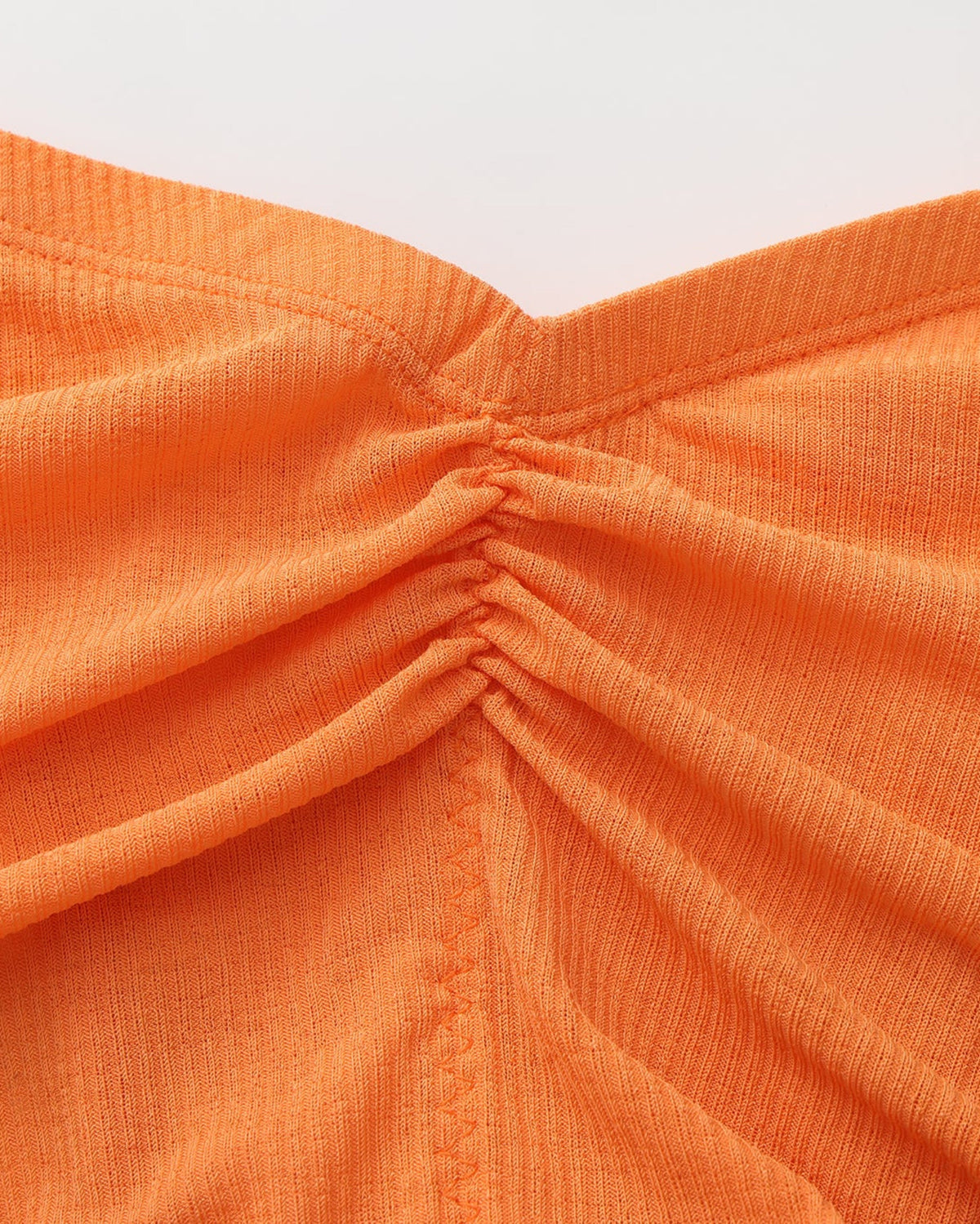 BSZN Crystal Veil V-Sculpt Brief — Orange center-back ruching detail.