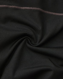 Close-up of the black stretch fabric and grey contrast stitching