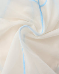 BSZN Sheer Contrast-Seam Brief — White sheer fabric and blue stitching.