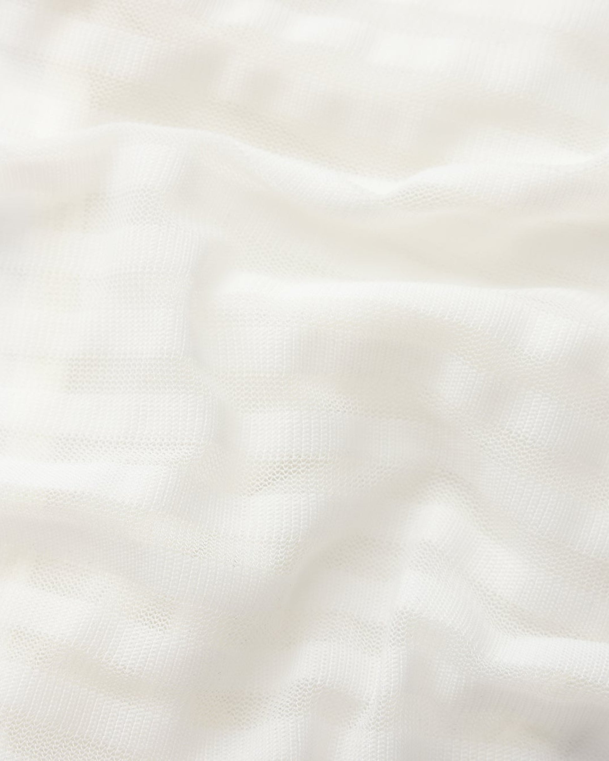Close-up of the alternating sheer and solid horizontal stripes