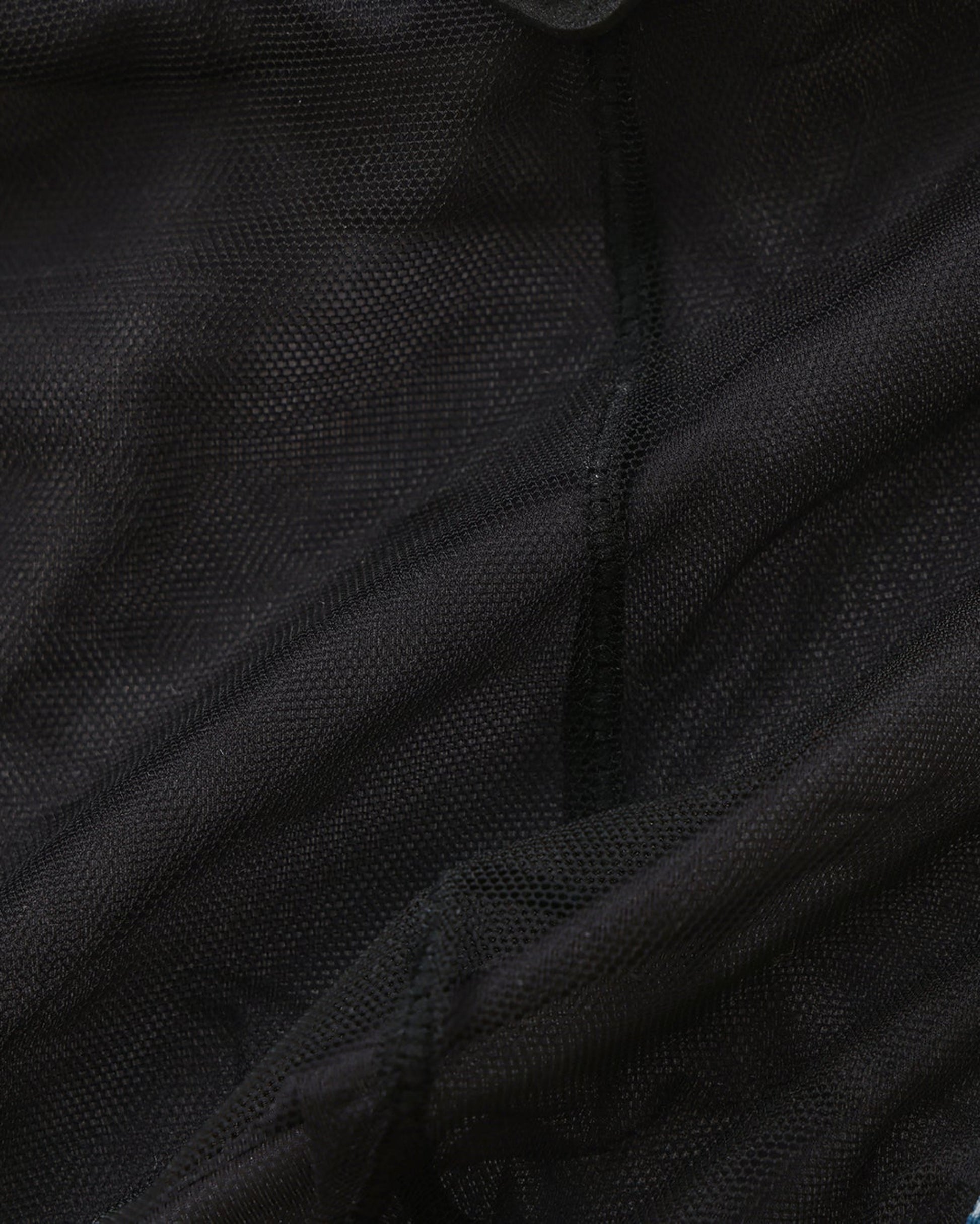 Close-up of black sheer mesh fabric