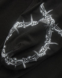 BSZN Thorn Print High-Cut Brief, black metallic barbed-wire print detail
