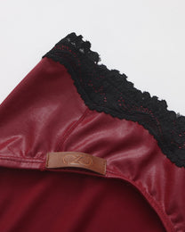 BSZN Faux-Leather Lace-Trim Brief, alternate product view 12