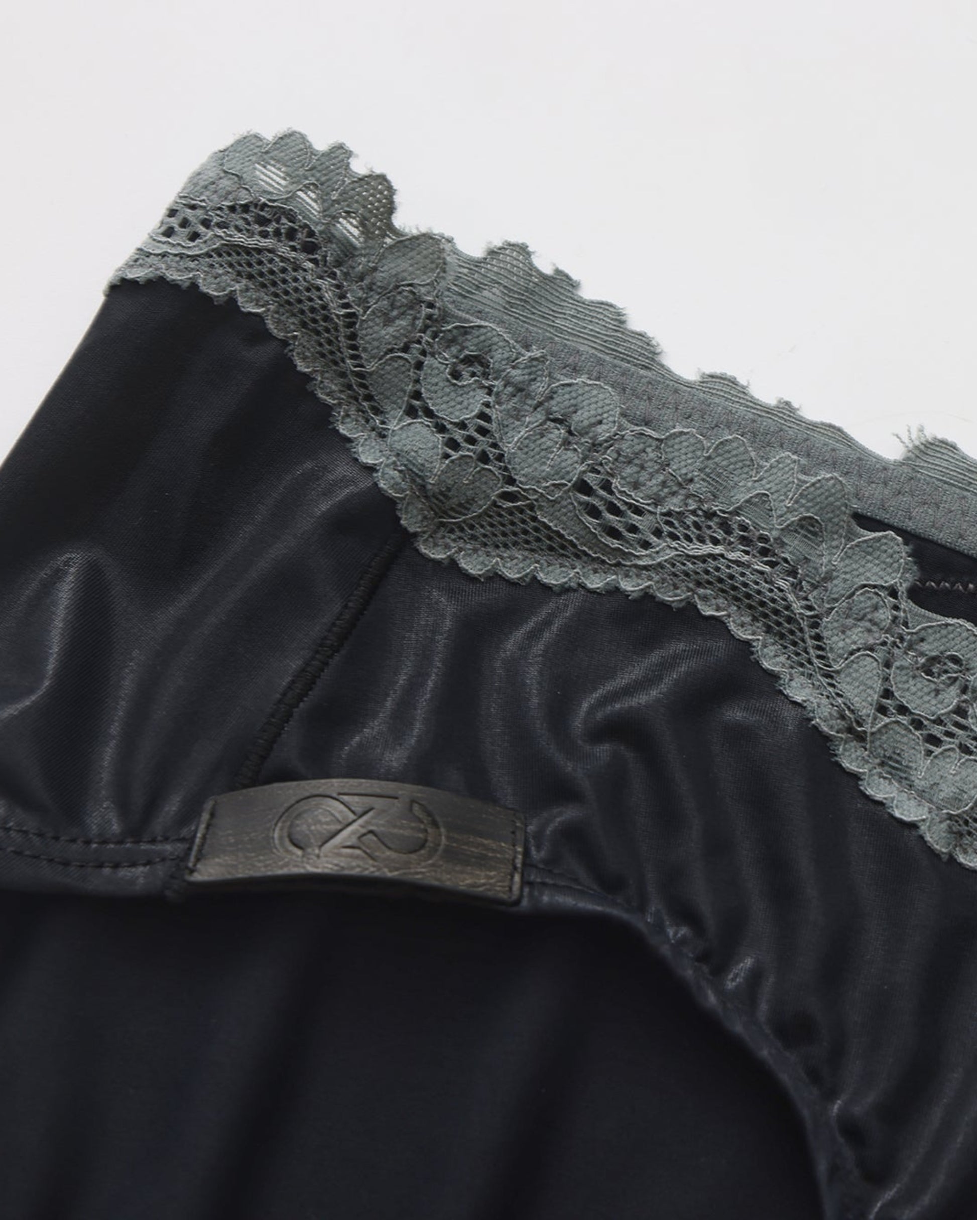 BSZN Faux-Leather Lace-Trim Brief, alternate product view 7