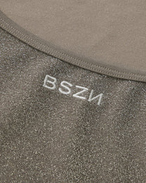 BSZN Metallic Shimmer Tank Top, embroidered BSZN chest logo detail