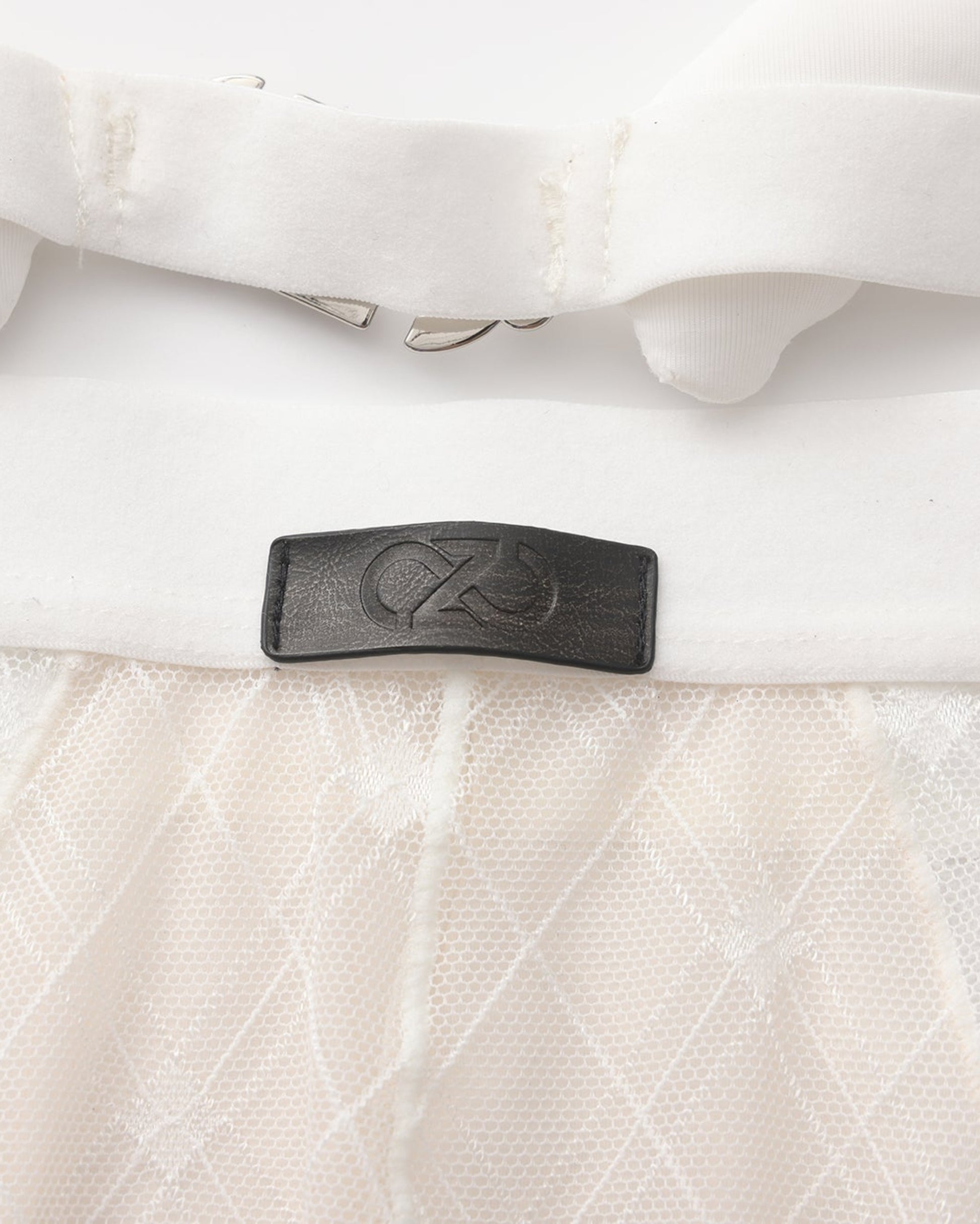 BSZN Sheer Argyle Double-Waist Brief, white waistband and black logo-tab detail